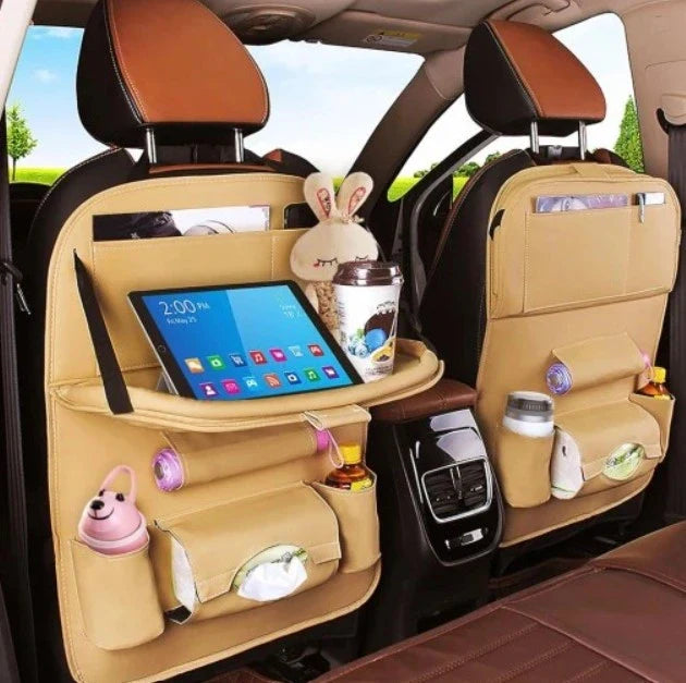 Backseat Car Organizer with Foldable Tray