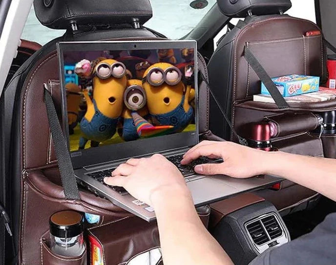 Backseat Car Organizer with Foldable Tray