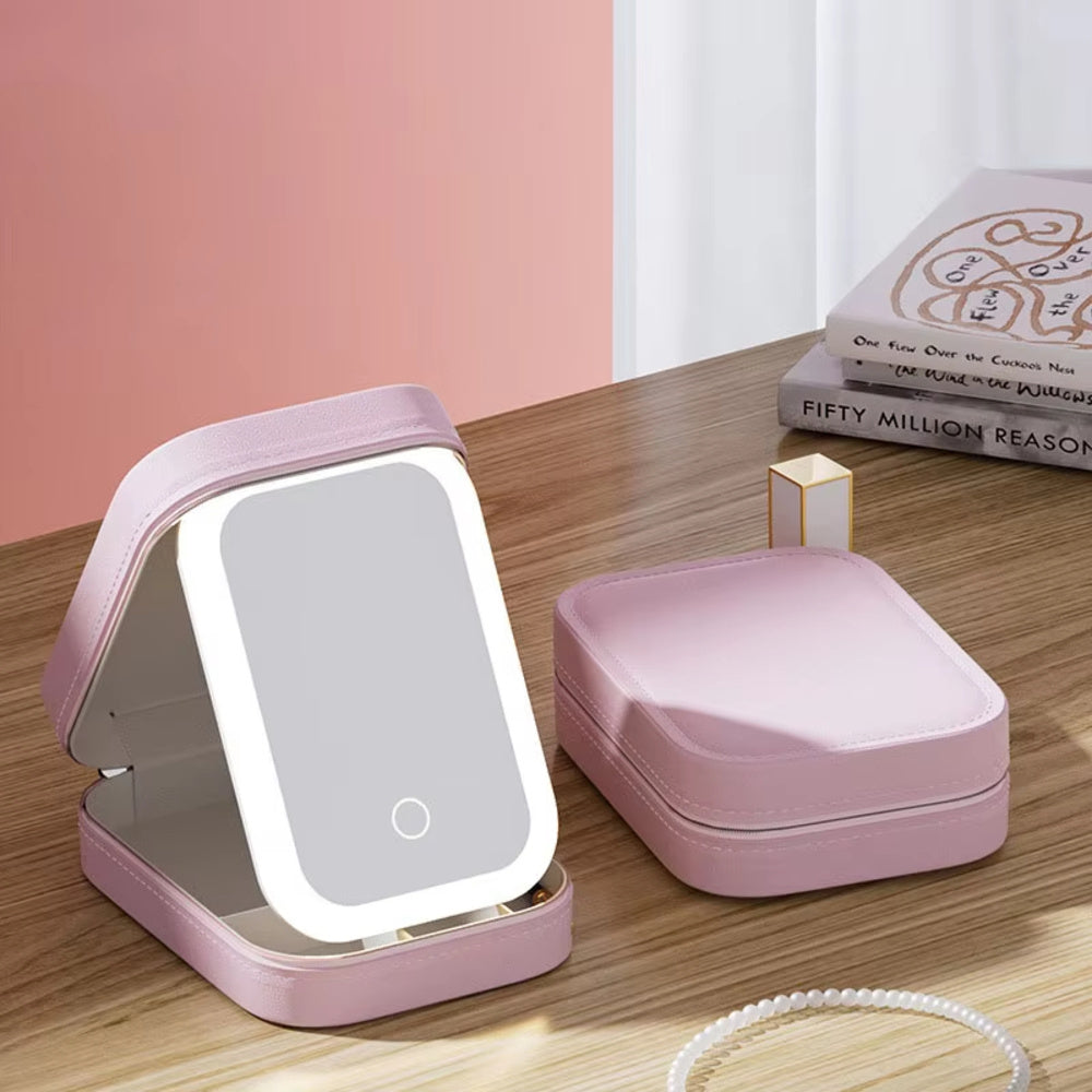 LED Mirror Makeup Bag