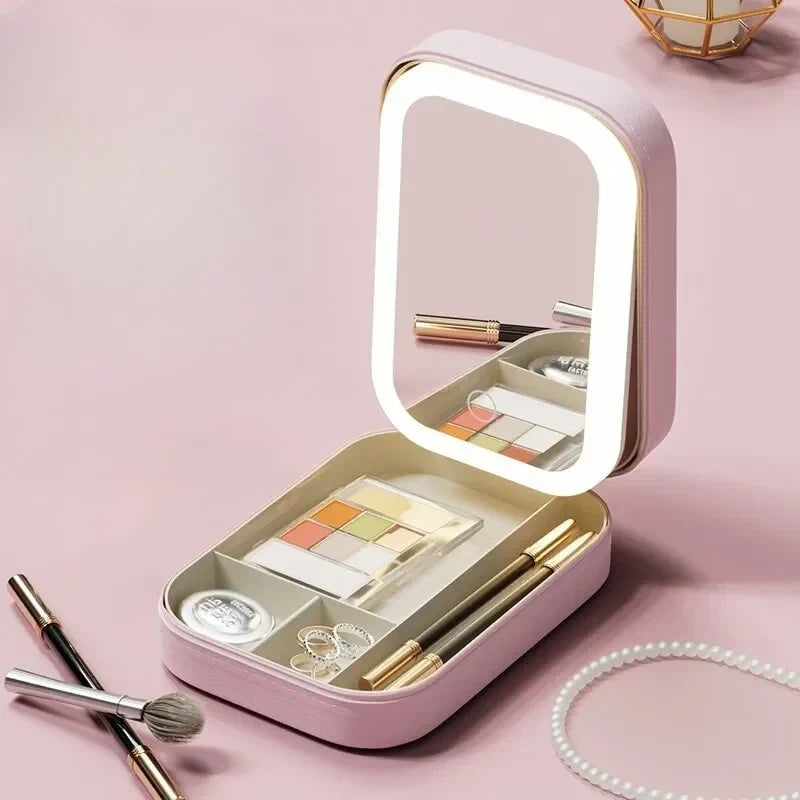 LED Mirror Makeup Bag