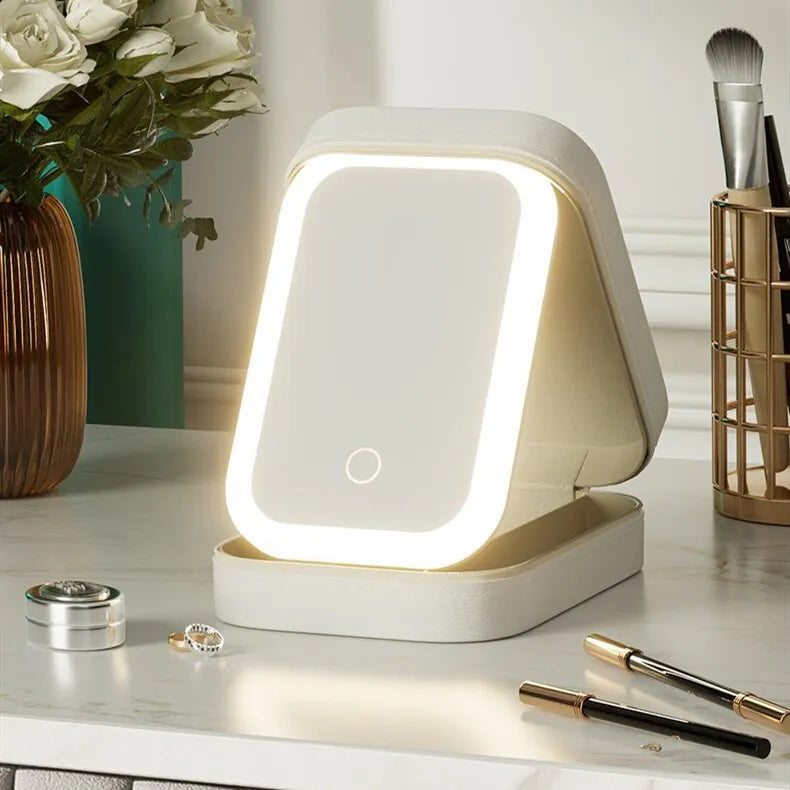LED Mirror Makeup Bag
