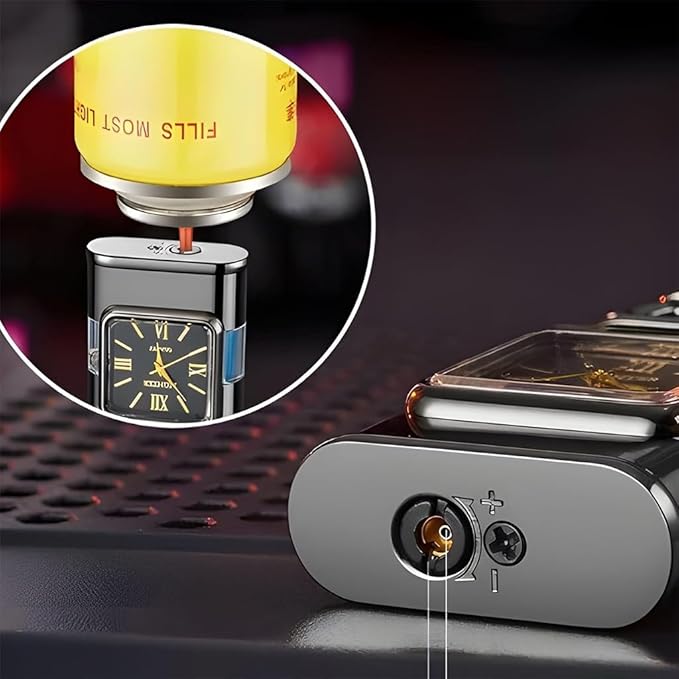 Premium Windproof Lighter with Clock