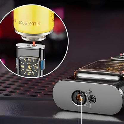 Premium Windproof Lighter with Clock