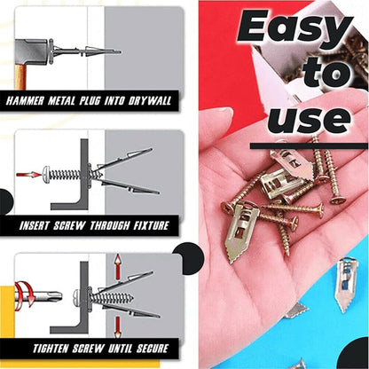 No-Drill Wall Anchors with Screws (Set of 50)
