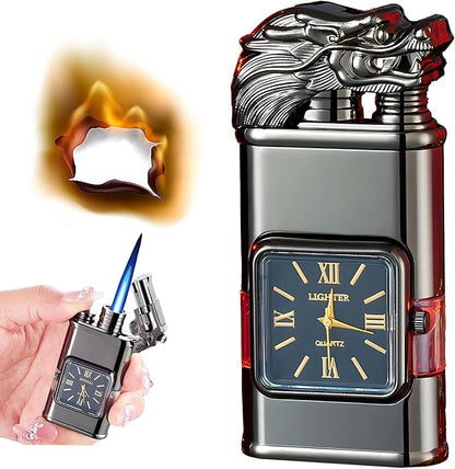 Premium Windproof Lighter with Clock