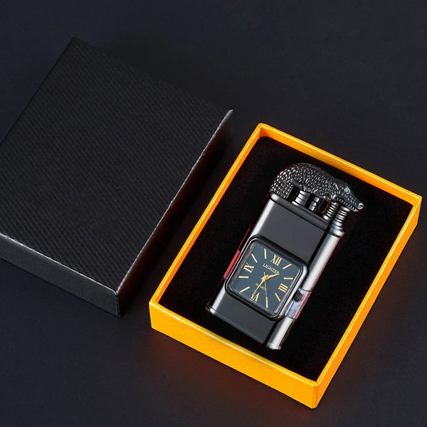 Premium Windproof Lighter with Clock