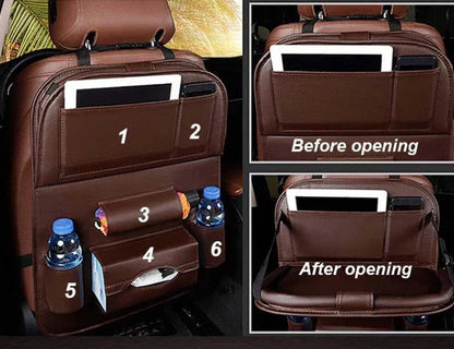 Backseat Car Organizer with Foldable Tray