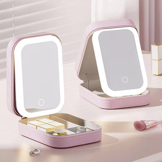 LED Mirror Makeup Bag