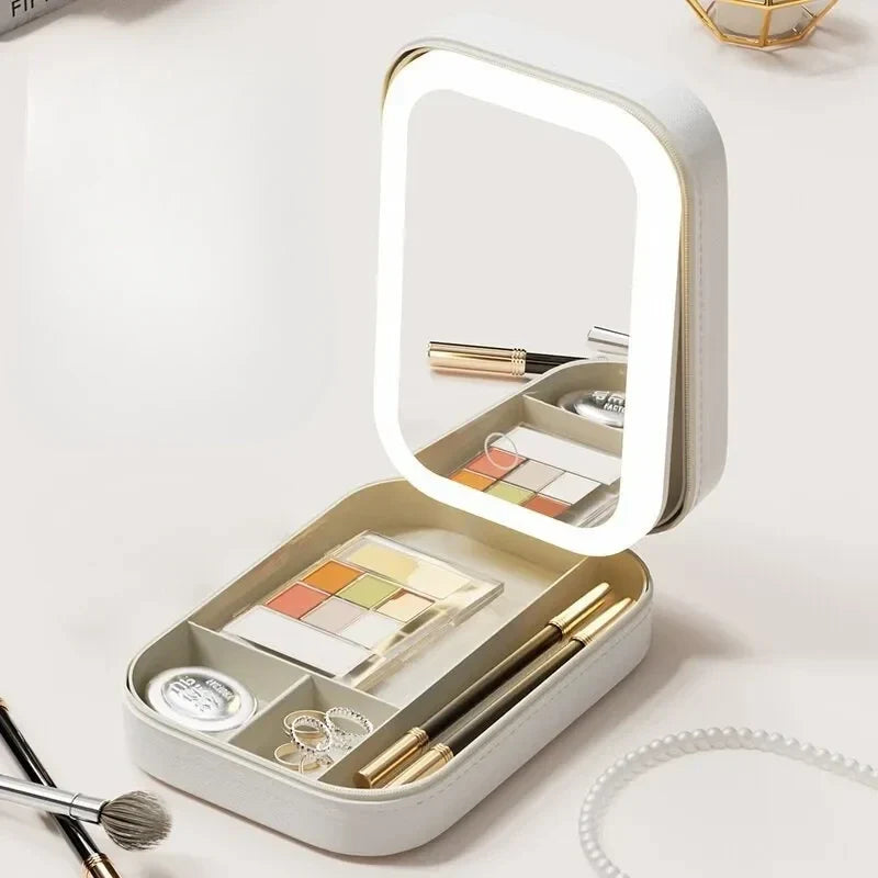 LED Mirror Makeup Bag