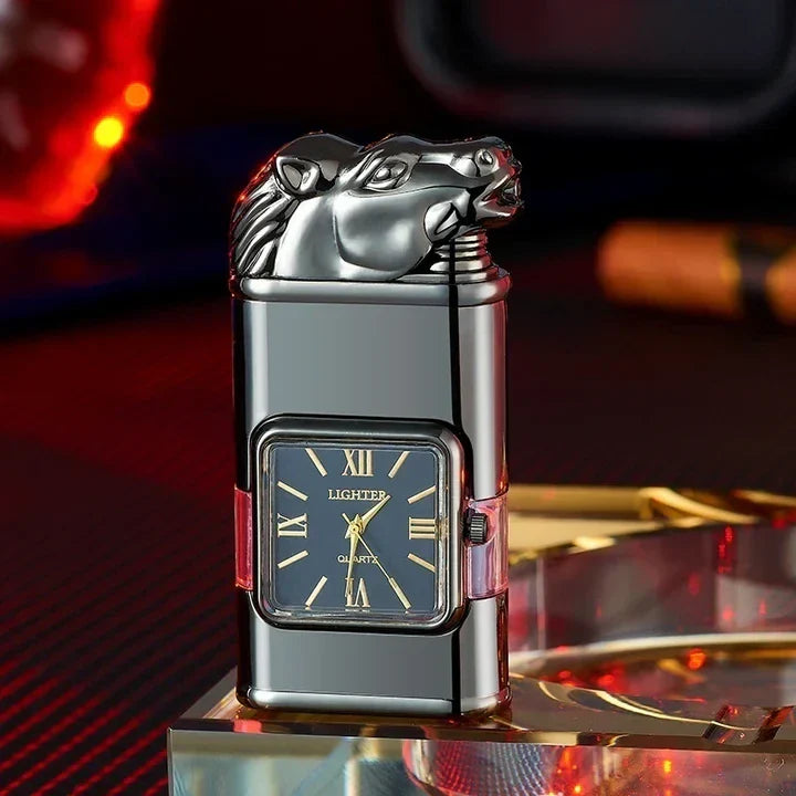 Premium Windproof Lighter with Clock