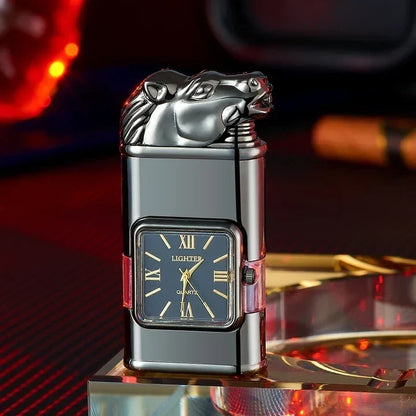 Premium Windproof Lighter with Clock