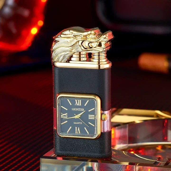 Premium Windproof Lighter with Clock